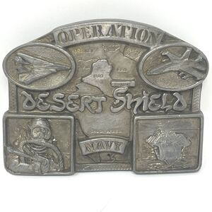 Vtg 1990 Operation Desert Shield Navy Belt Buckle Connection Ltd Ed Numbered USA